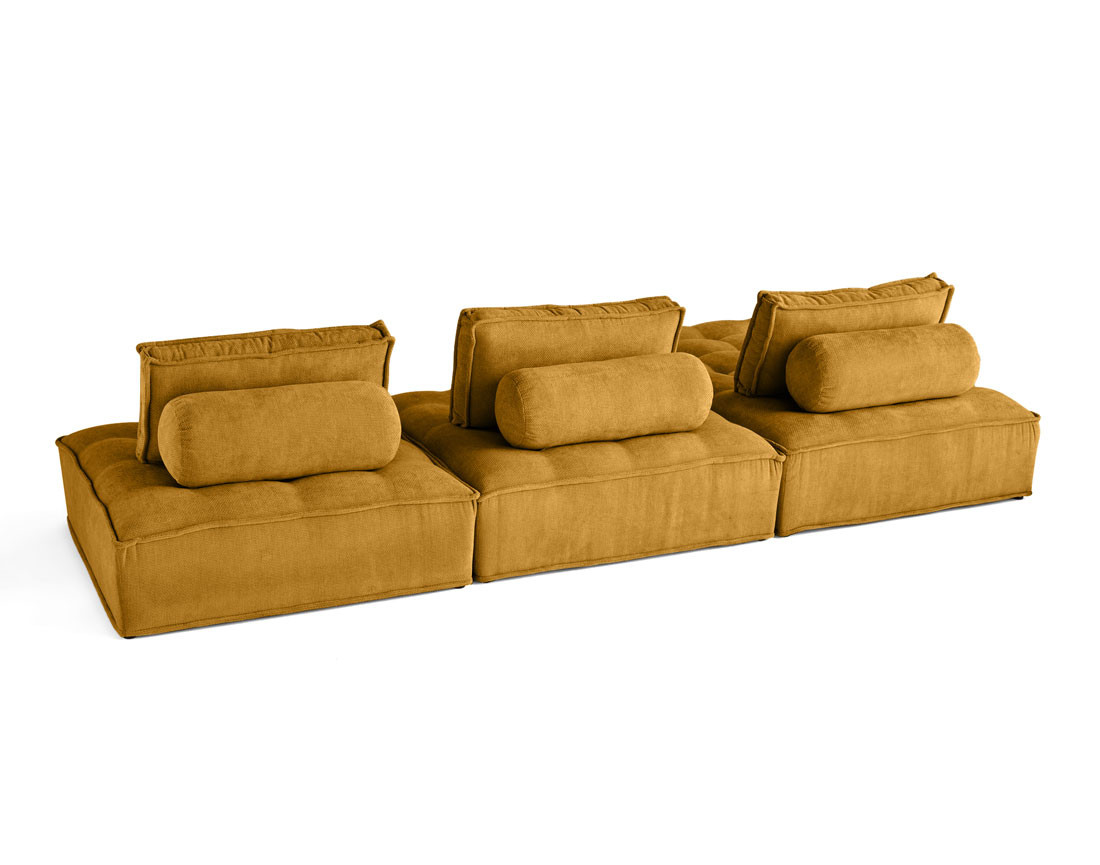 Canapé d'angle modulable 4 places en velours texturé Marisol