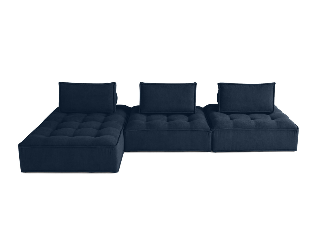 Canapé d'angle modulable 4 places en velours texturé Marisol