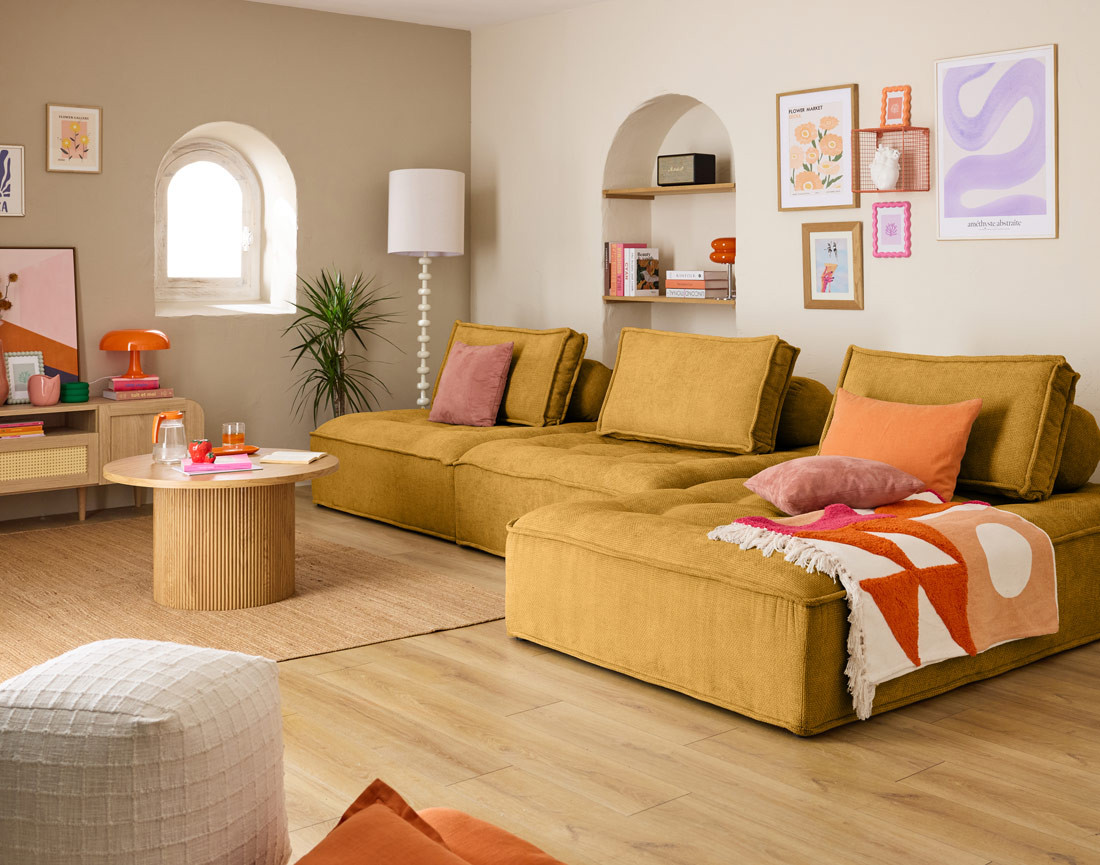 Lot de deux coussins de dossier en velours texturé Marisol