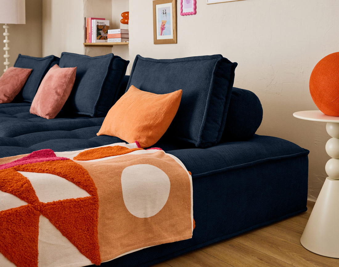 Lot de deux coussins de dossier en velours texturé Marisol