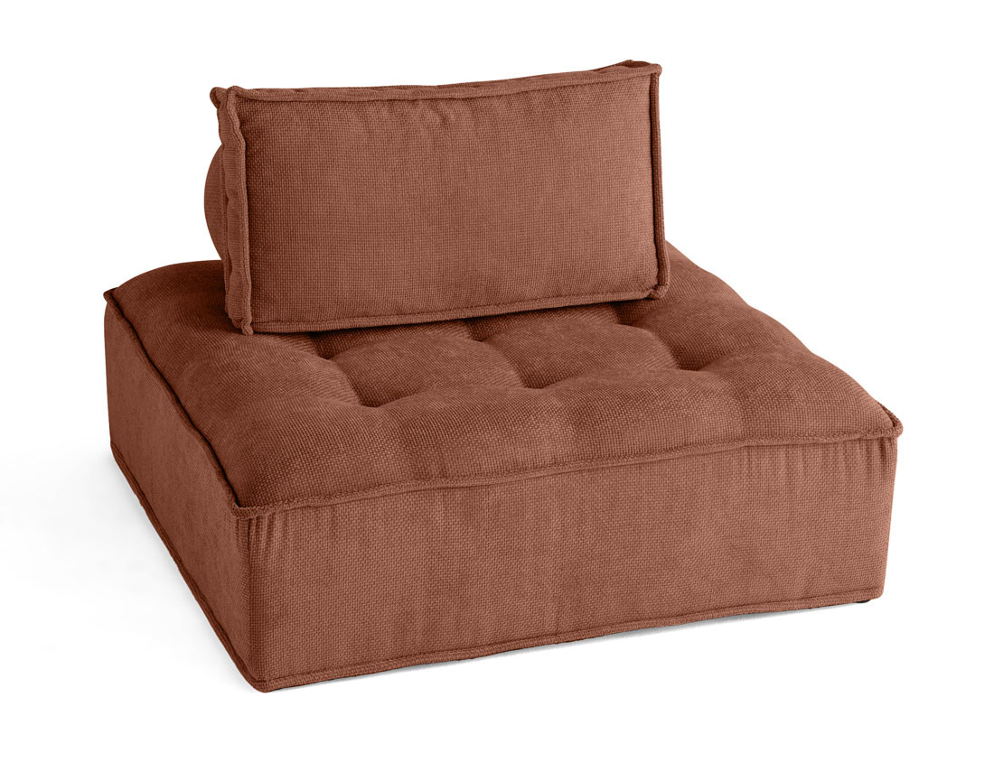 Module d'assise 1 place en velours texturé Marisol