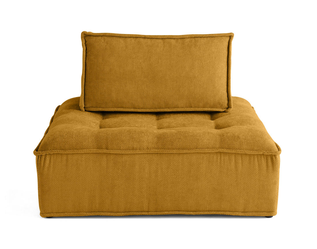 Module d'assise 1 place en velours texturé Marisol