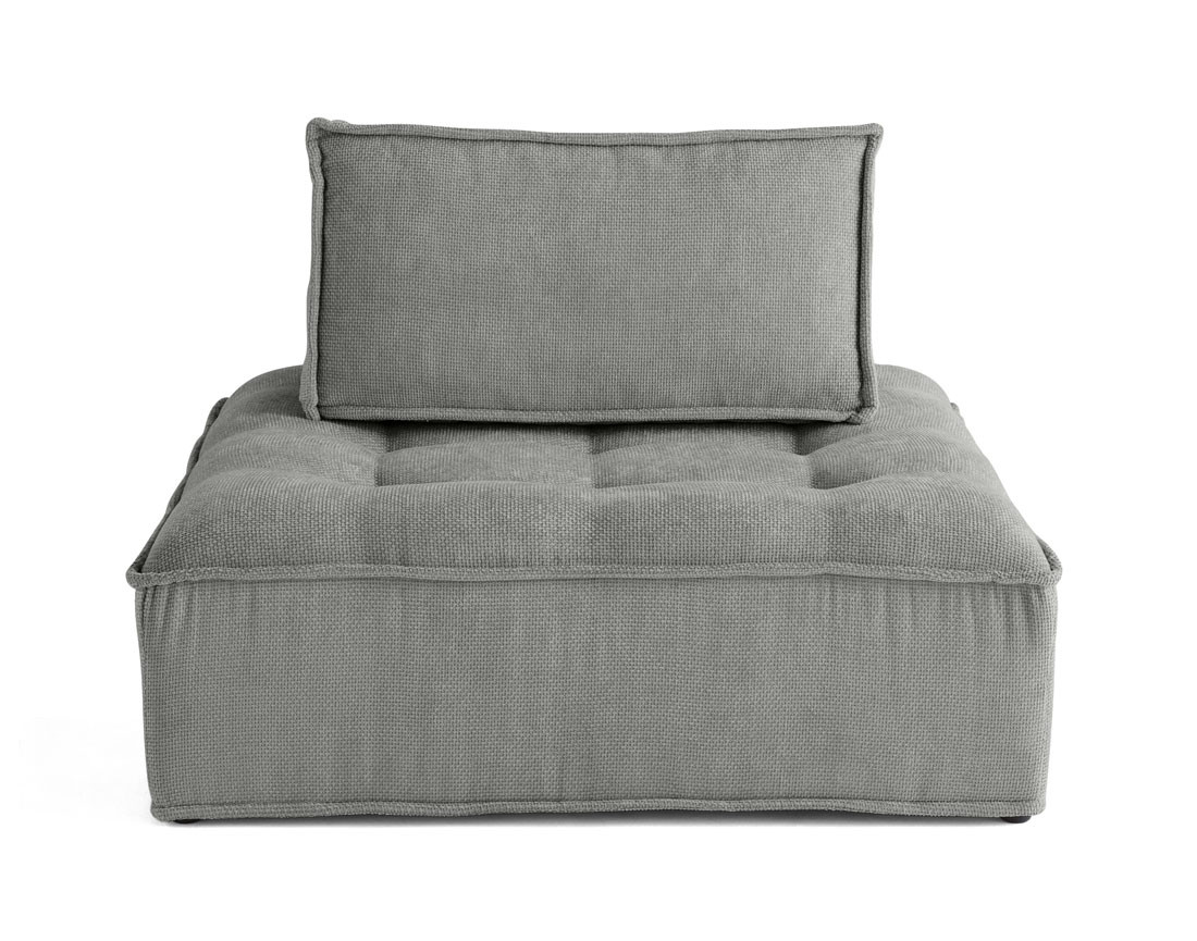 Module d'assise 1 place en velours texturé Marisol