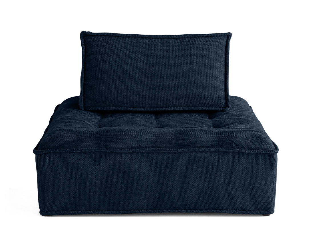 Module d'assise 1 place en velours texturé Marisol