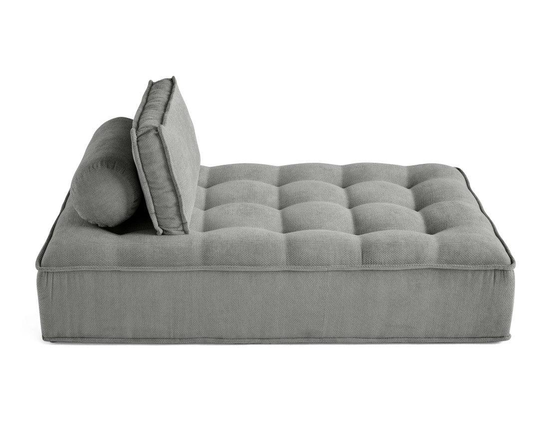 Module d'assise méridienne 2 places en velours texturé Marisol