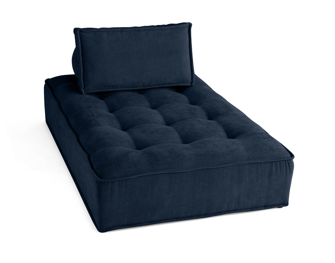 Module d'assise méridienne 2 places en velours texturé Marisol