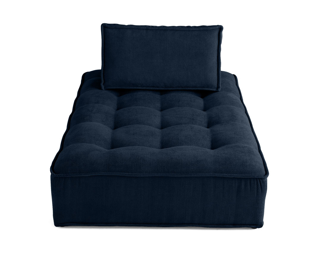 Module d'assise méridienne 2 places en velours texturé Marisol