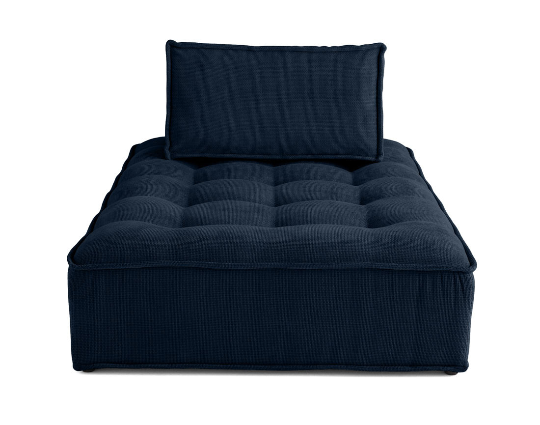 Module d'assise méridienne 2 places en velours texturé Marisol