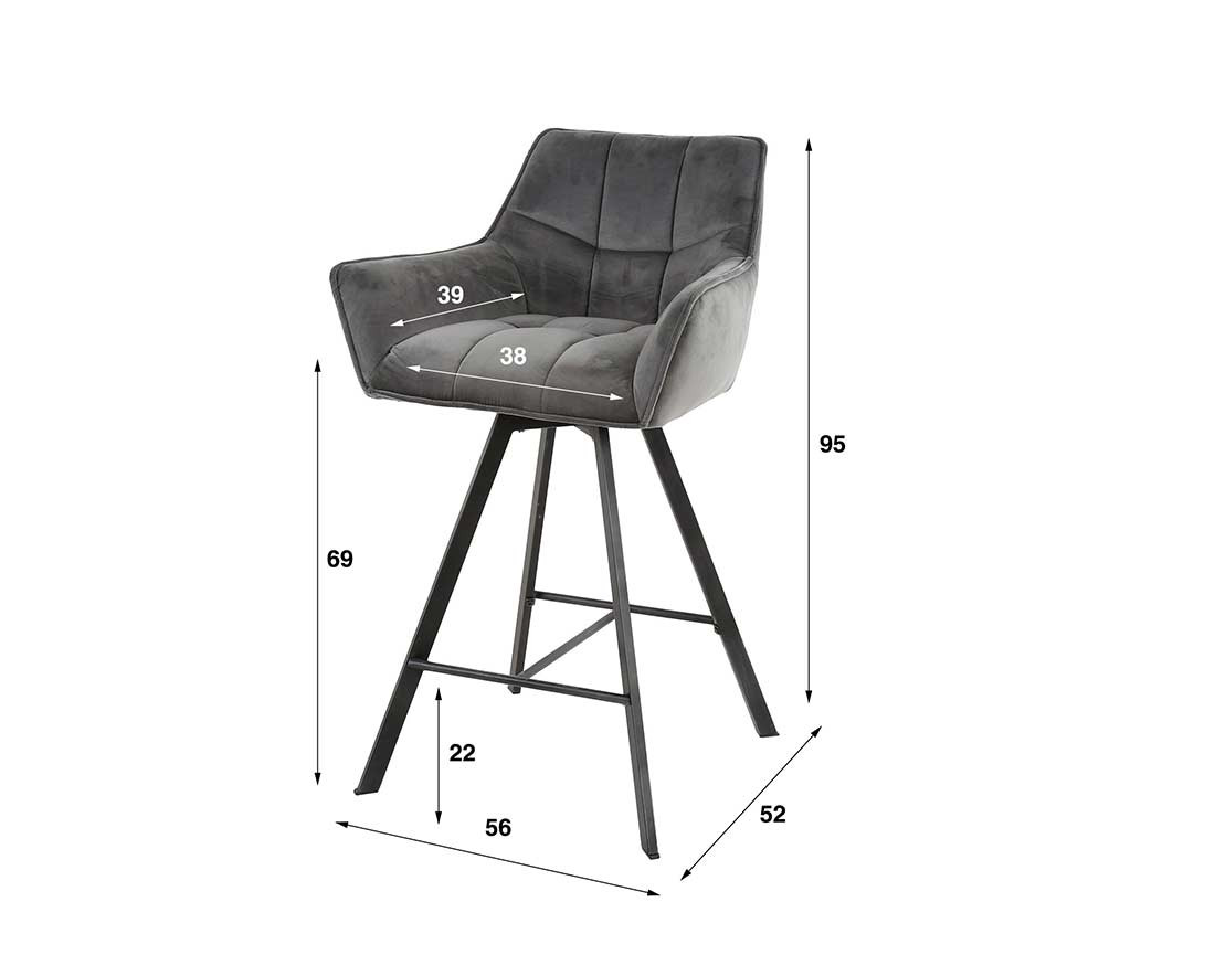 Lot de 2 tabourets rotatifs en tissu bouclette sable Hatti