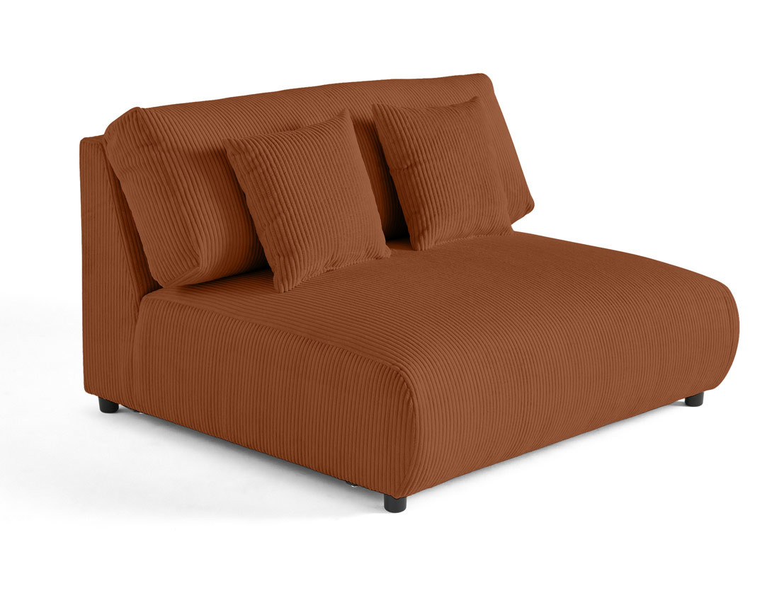 Module d'assise 2 places sans accoudoirs en velours côtelé Garance