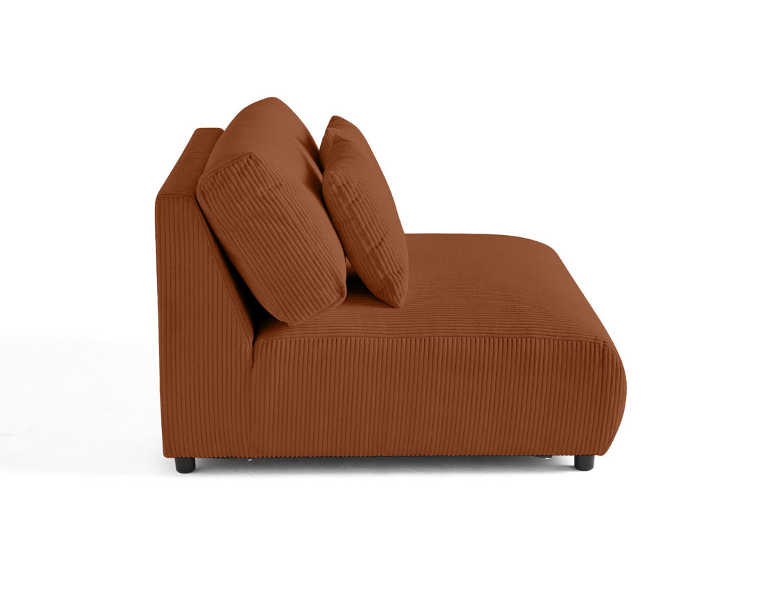 Module d'assise 2 places sans accoudoirs en velours côtelé Garance