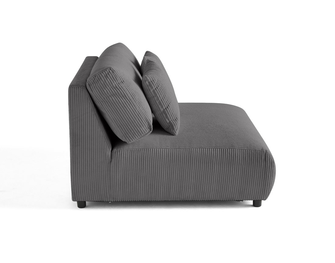 Module d'assise 2 places sans accoudoirs en velours côtelé Garance