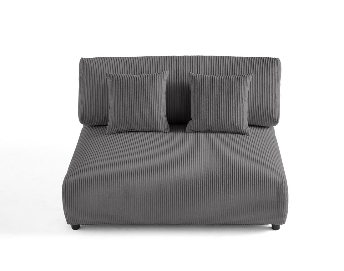 Module d'assise 2 places sans accoudoirs en velours côtelé Garance