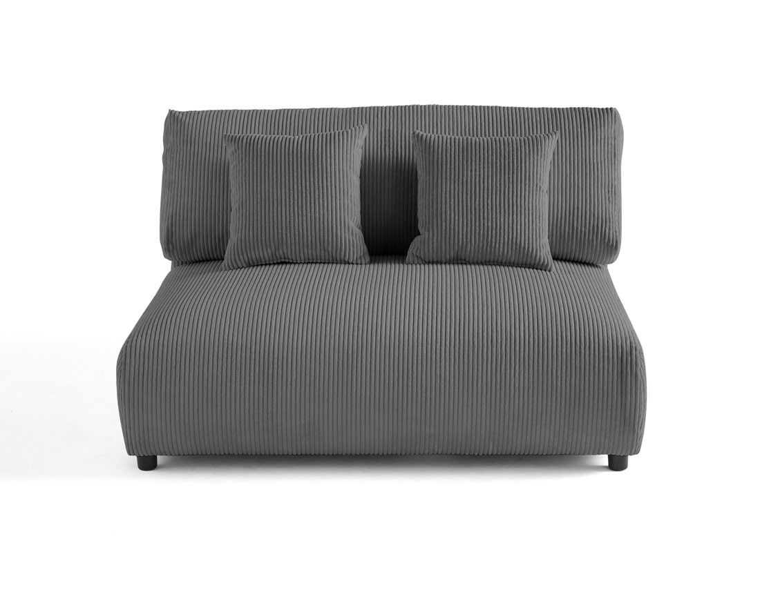 Module d'assise 2 places sans accoudoirs en velours côtelé Garance