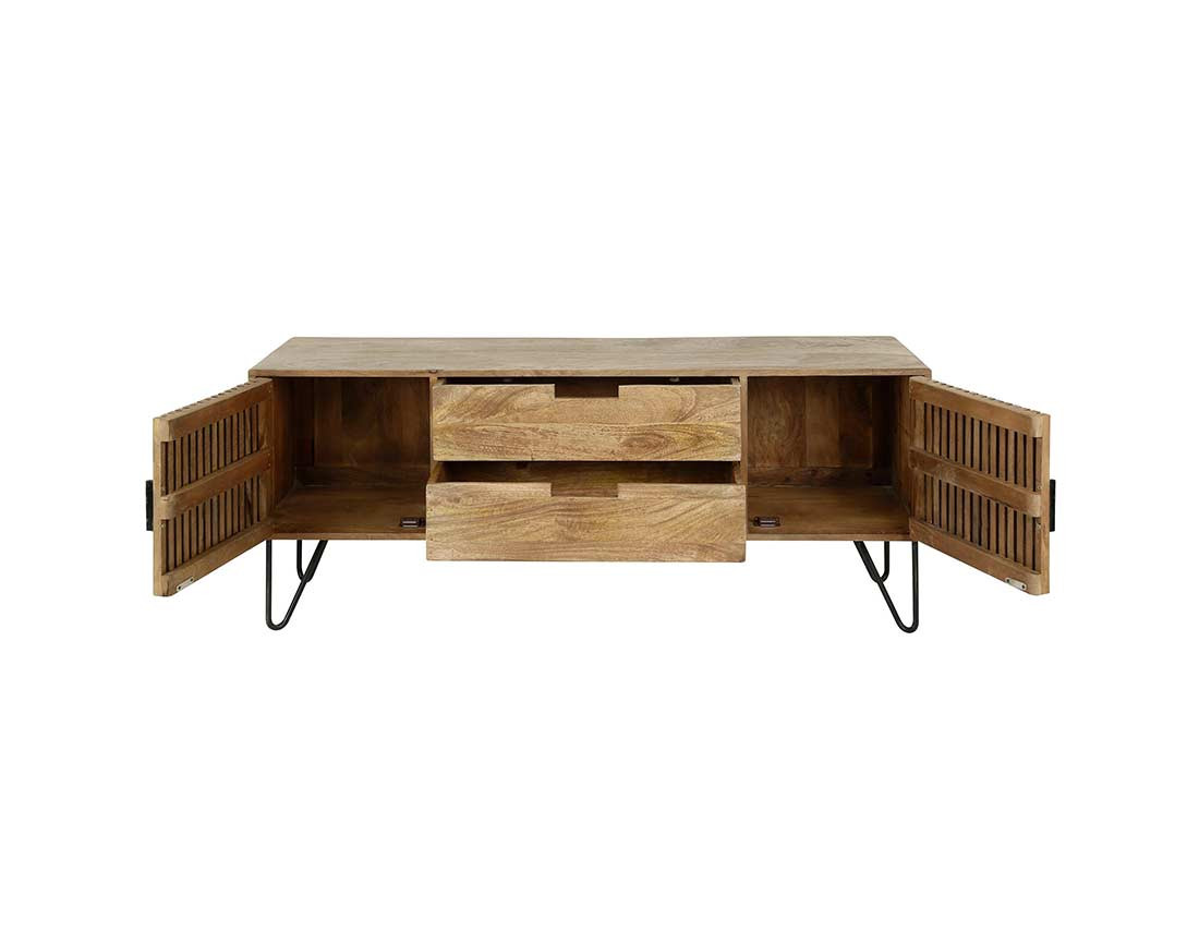 Meuble TV en bois massif de manguier 135 cm Mumbai