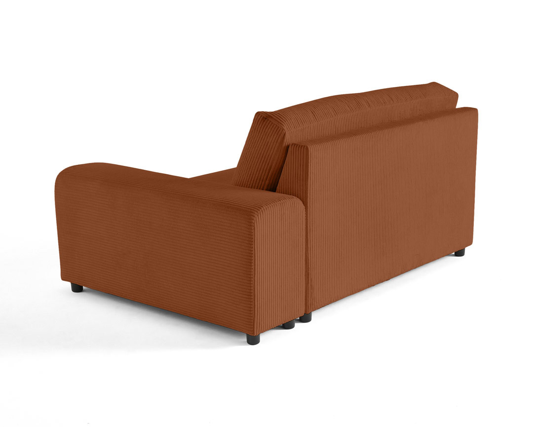 Module d'assise 2 places avec accoudoir droit en velours côtelé Garance