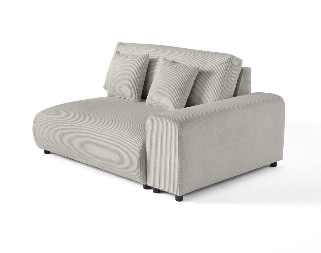 Module d'assise 2 places avec accoudoir droit en velours côtelé Garance