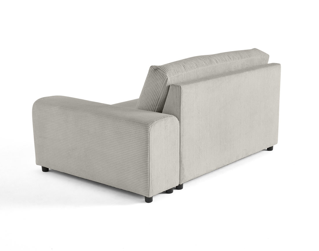 Module d'assise 2 places avec accoudoir droit en velours côtelé Garance