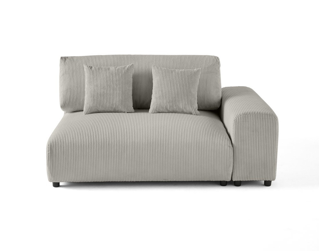 Module d'assise 2 places avec accoudoir droit en velours côtelé Garance