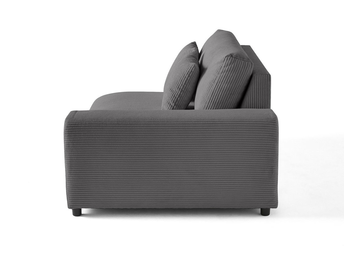 Module d'assise 2 places avec accoudoir droit en velours côtelé Garance