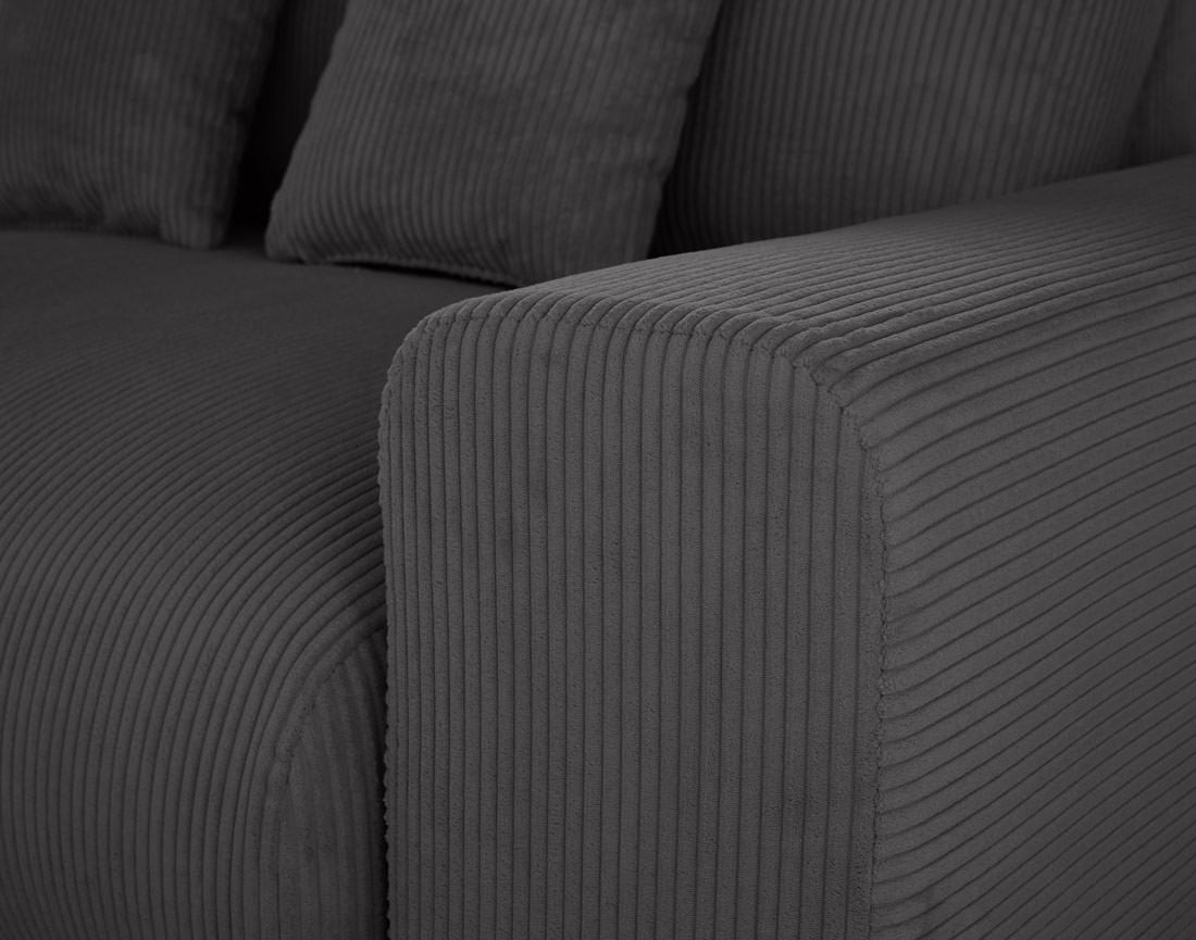 Module d'assise 2 places avec accoudoir droit en velours côtelé Garance