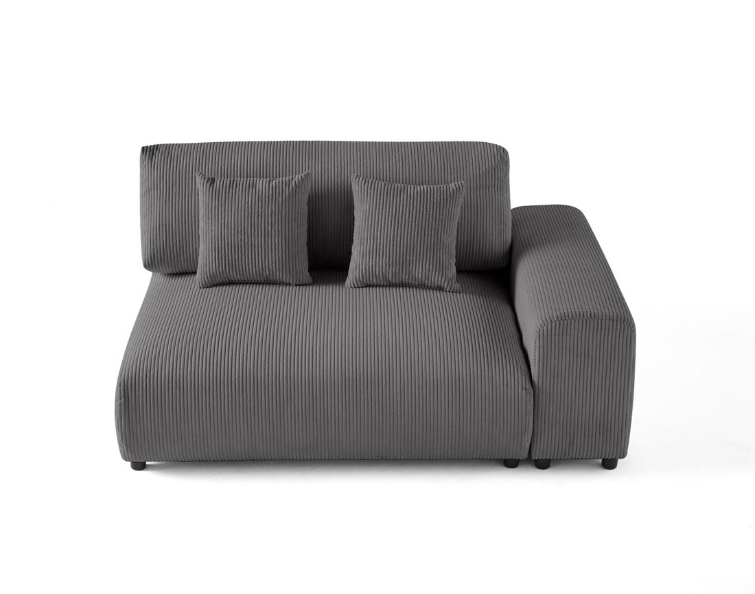 Module d'assise 2 places avec accoudoir droit en velours côtelé Garance