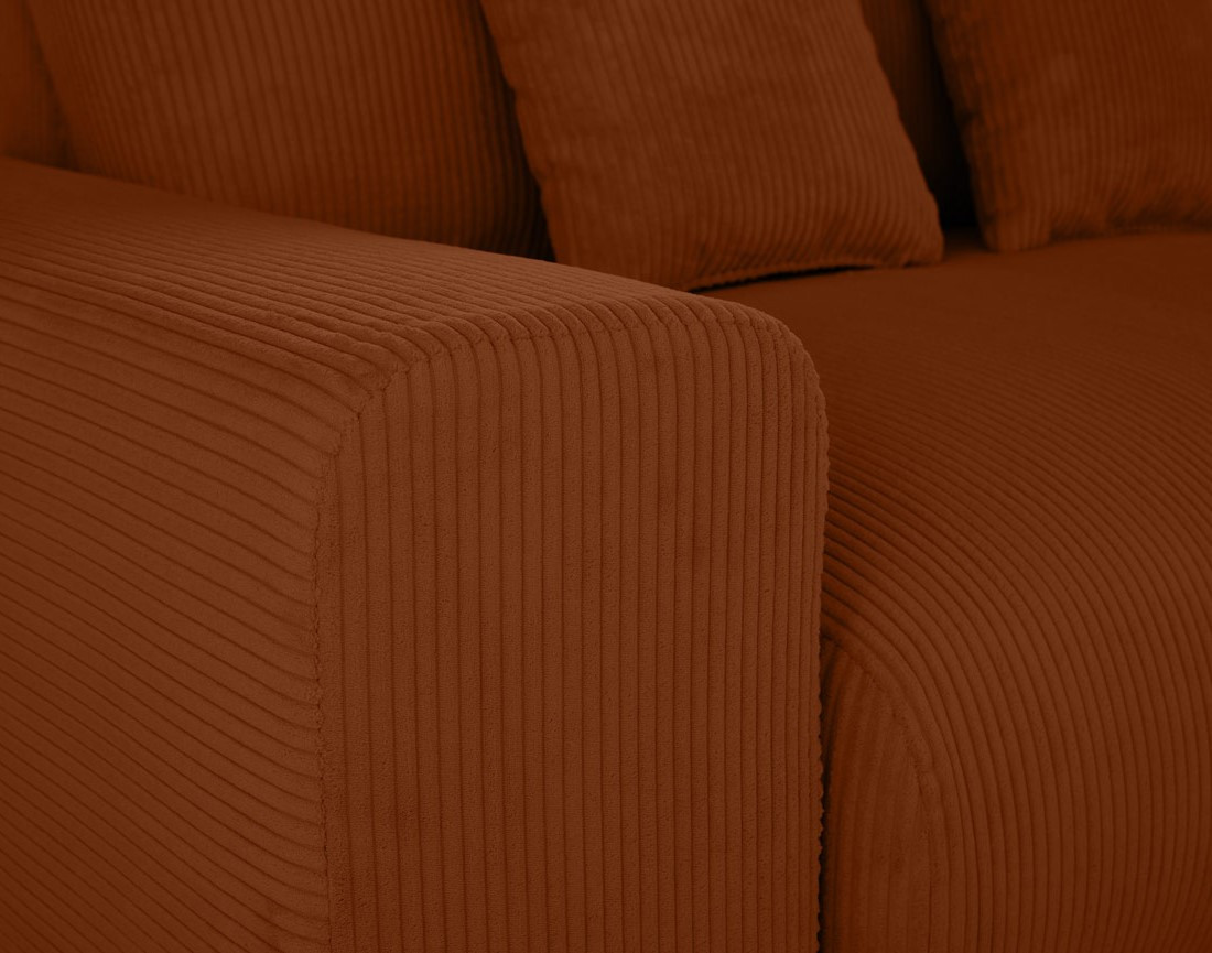 Module d'assise 2 places avec accoudoir gauche en velours côtelé Garance