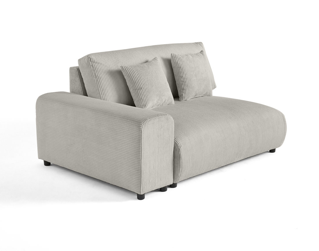 Module d'assise 2 places avec accoudoir gauche en velours côtelé Garance