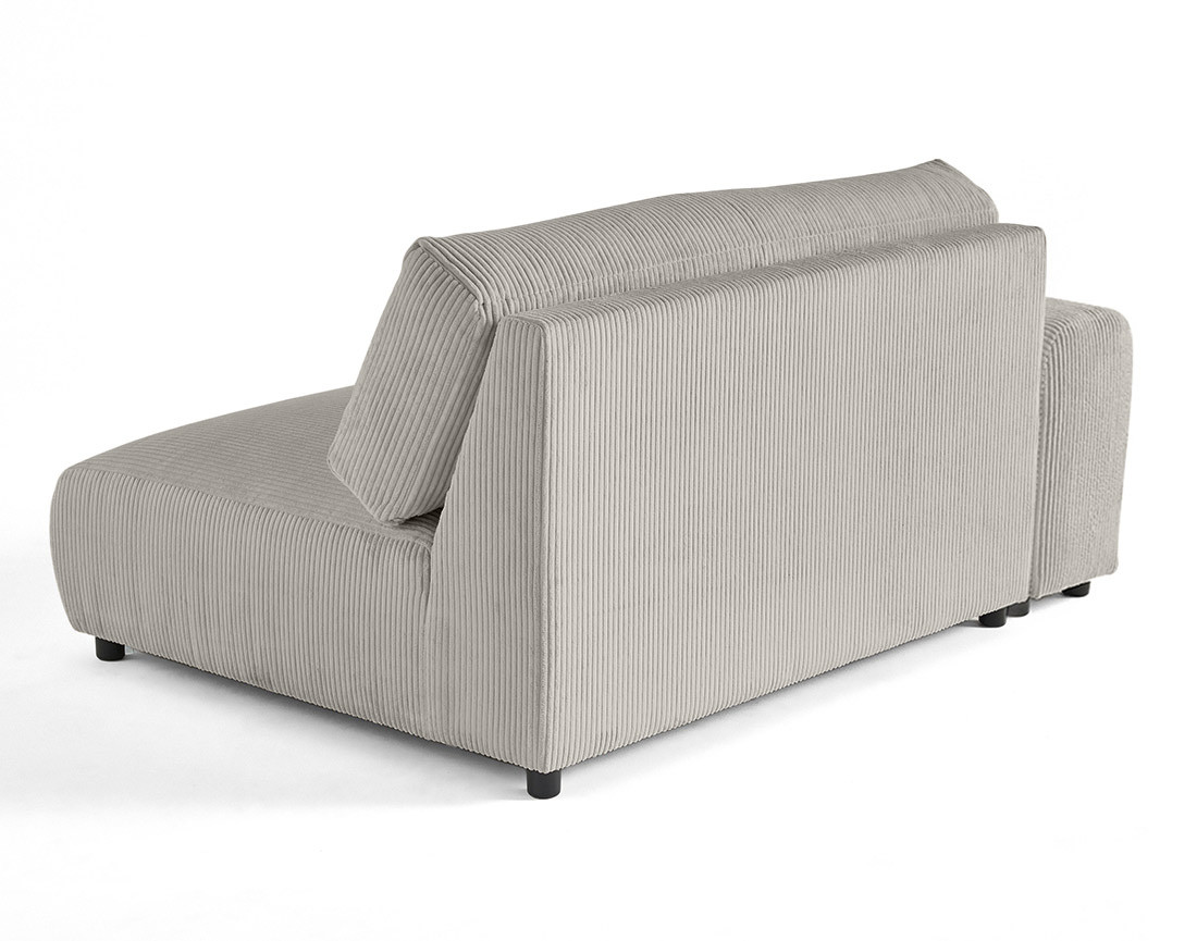 Module d'assise 2 places avec accoudoir gauche en velours côtelé Garance