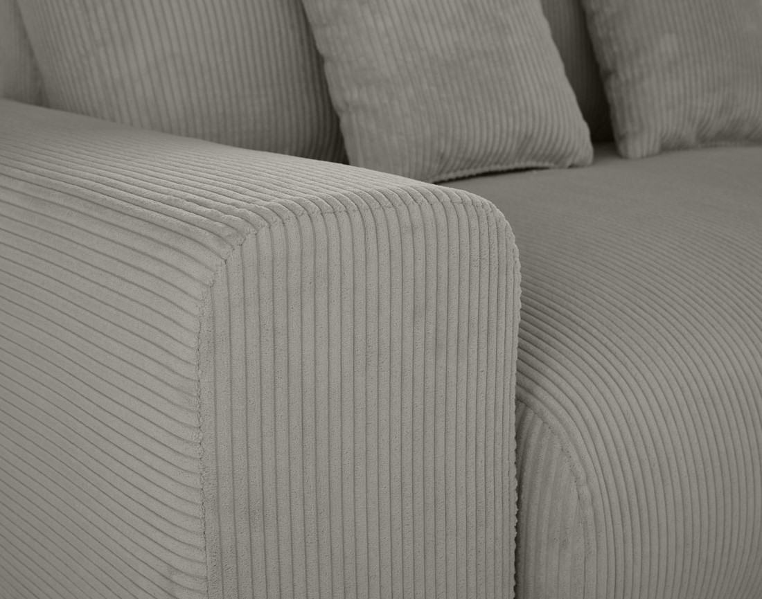 Module d'assise 2 places avec accoudoir gauche en velours côtelé Garance