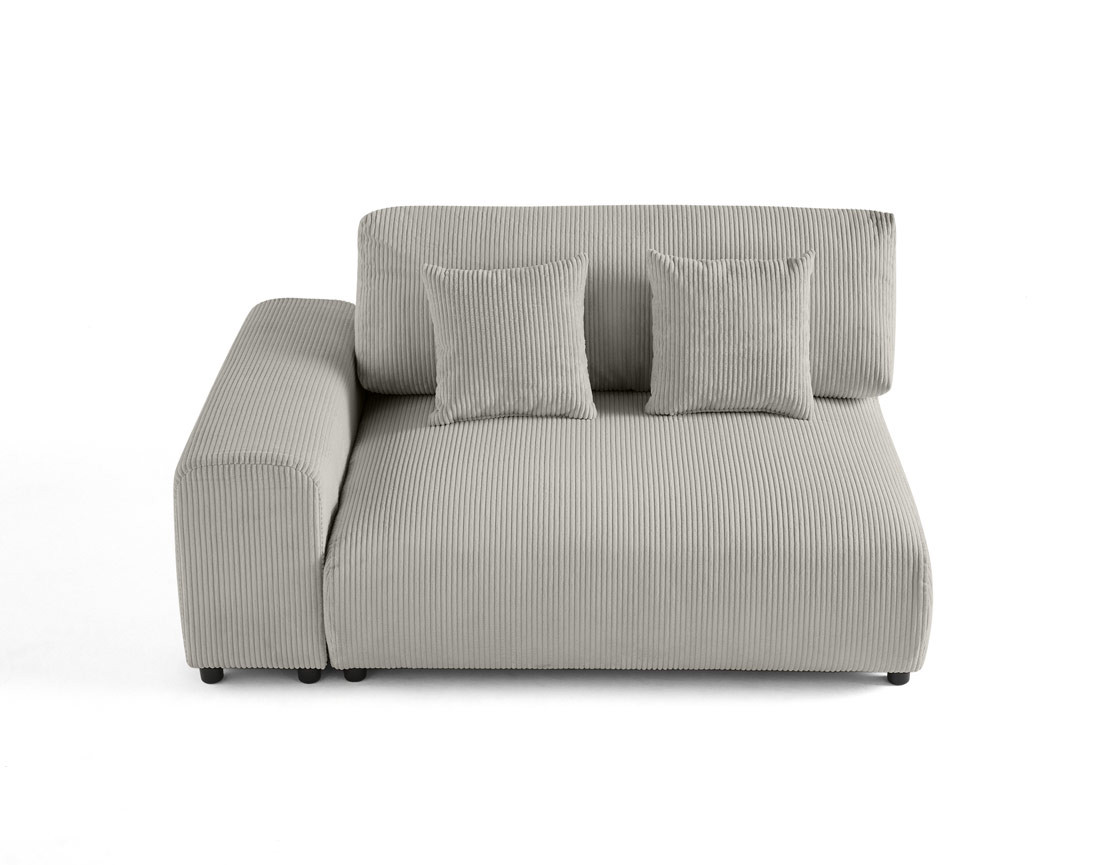 Module d'assise 2 places avec accoudoir gauche en velours côtelé Garance