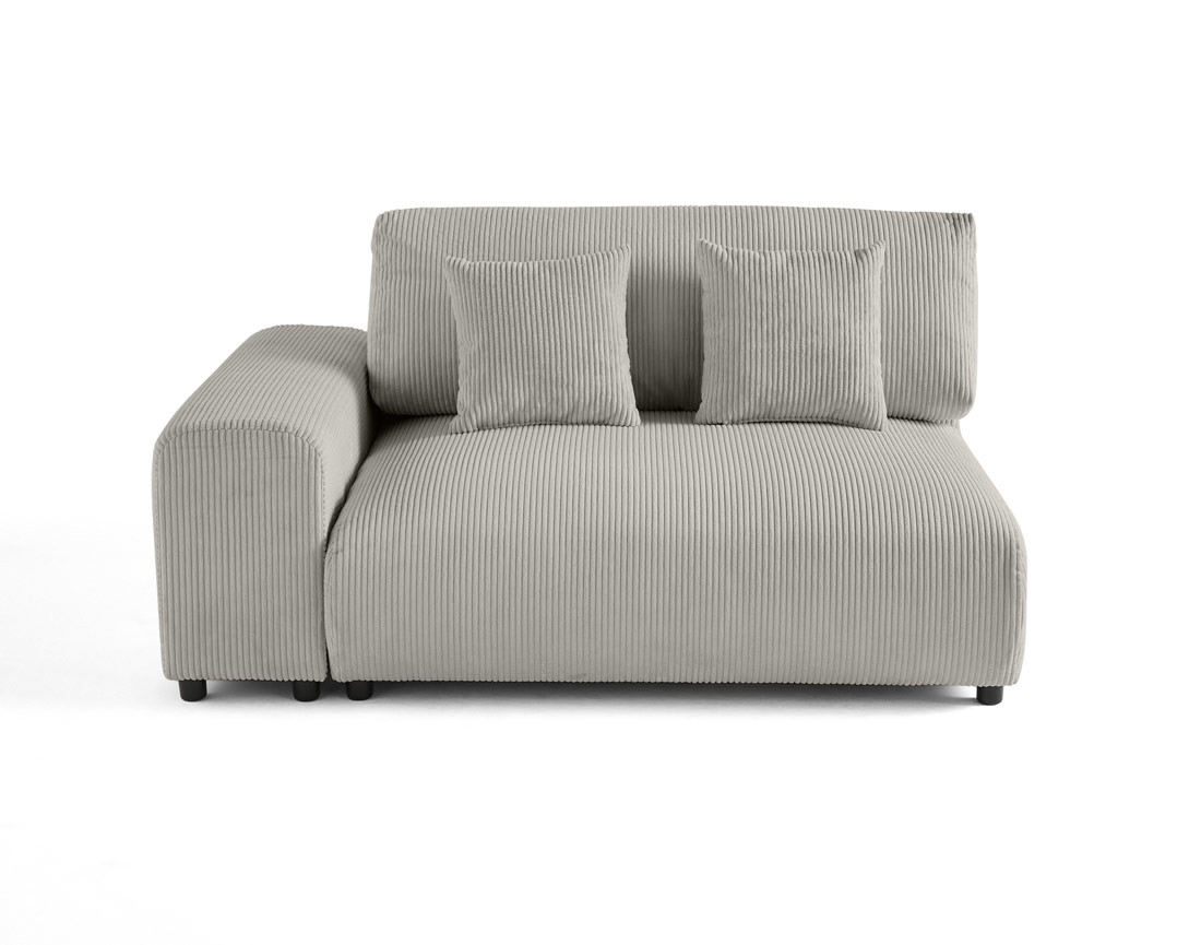 Module d'assise 2 places avec accoudoir gauche en velours côtelé Garance