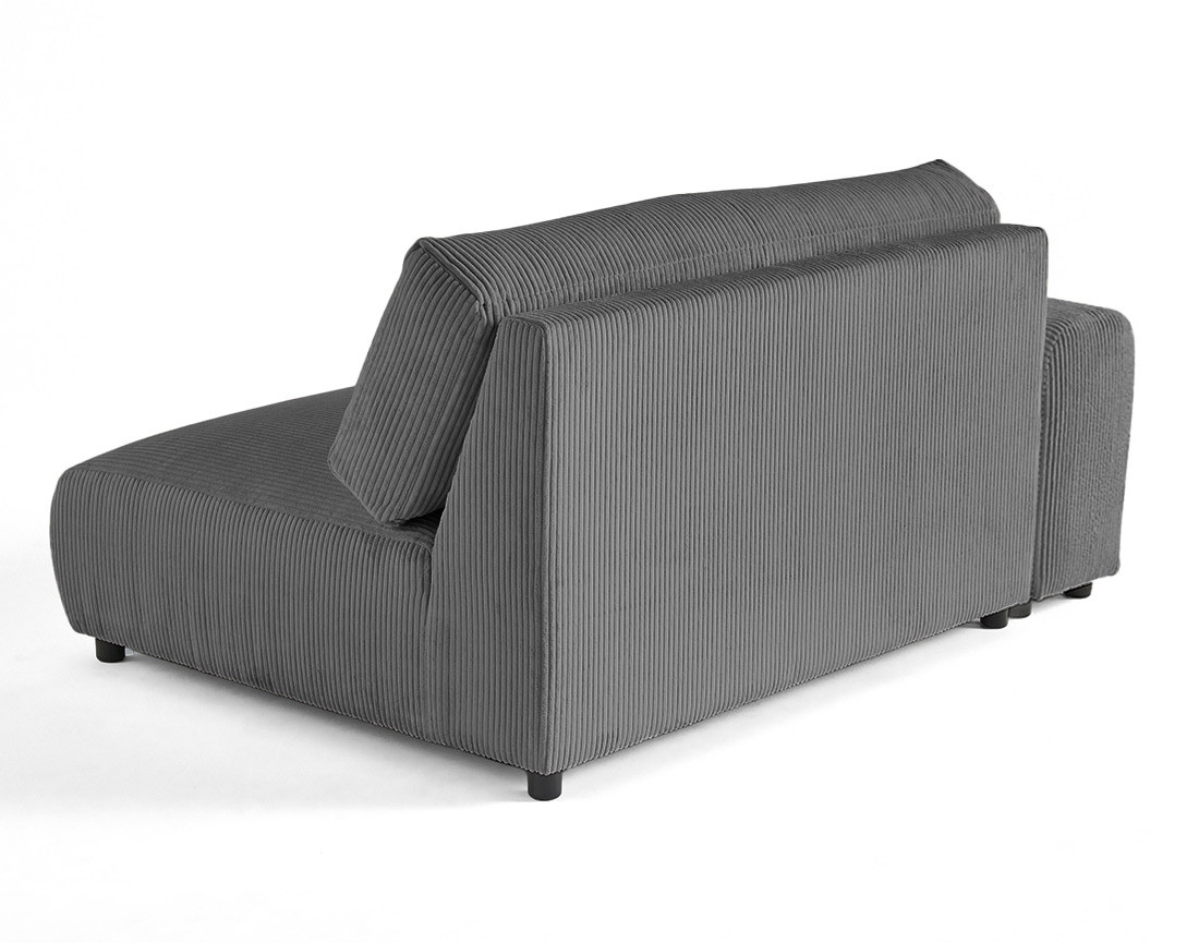 Module d'assise 2 places avec accoudoir gauche en velours côtelé Garance