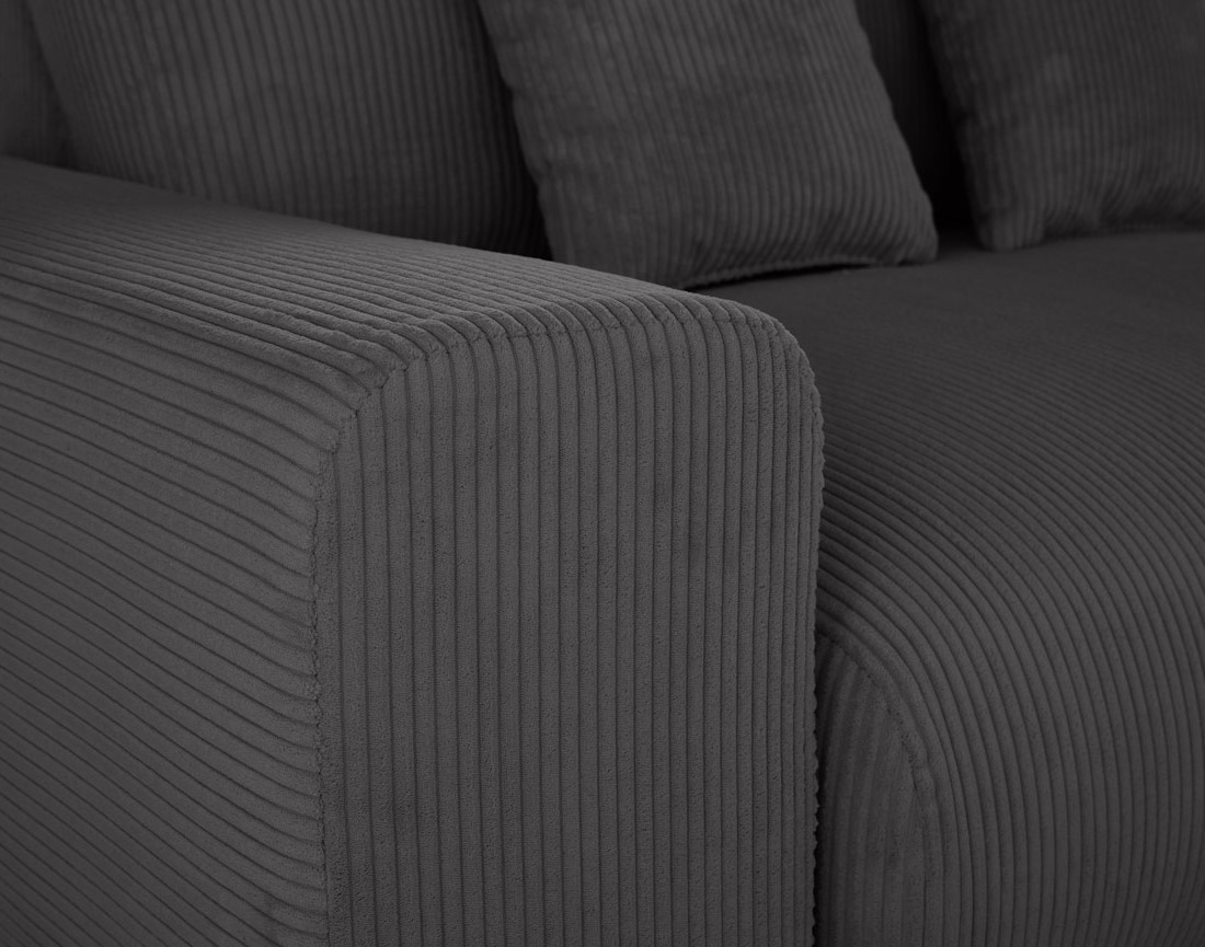 Module d'assise 2 places avec accoudoir gauche en velours côtelé Garance