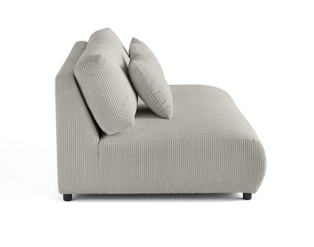 Module d'assise 3 places sans accoudoirs en velours côtelé Garance