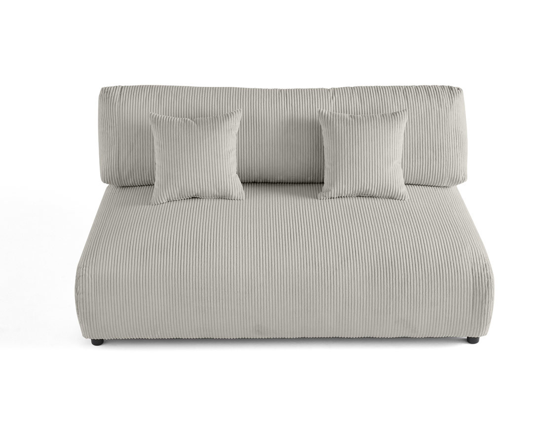 Module d'assise 3 places sans accoudoirs en velours côtelé Garance