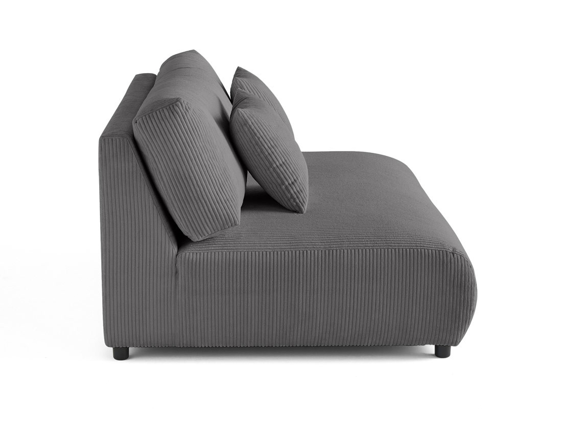 Module d'assise 3 places sans accoudoirs en velours côtelé Garance