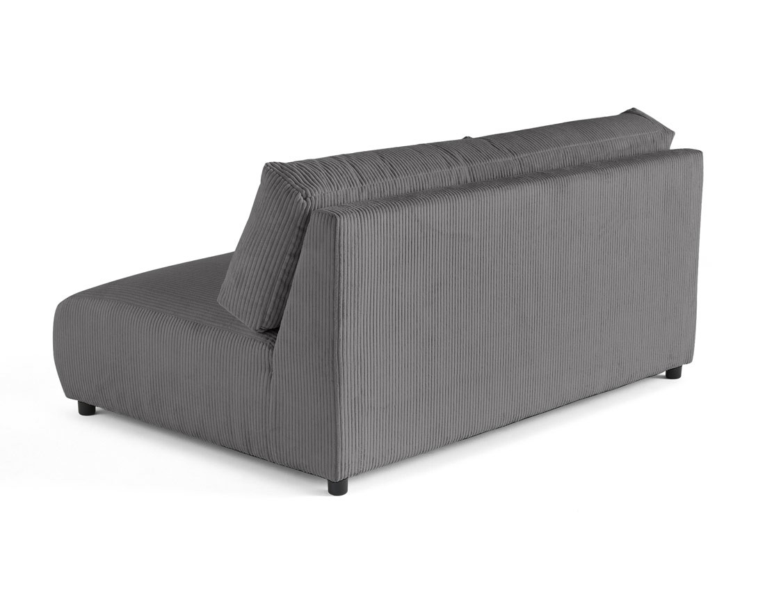 Module d'assise 3 places sans accoudoirs en velours côtelé Garance