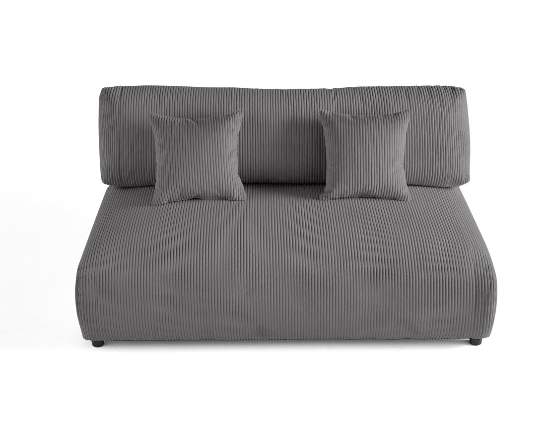 Module d'assise 3 places sans accoudoirs en velours côtelé Garance