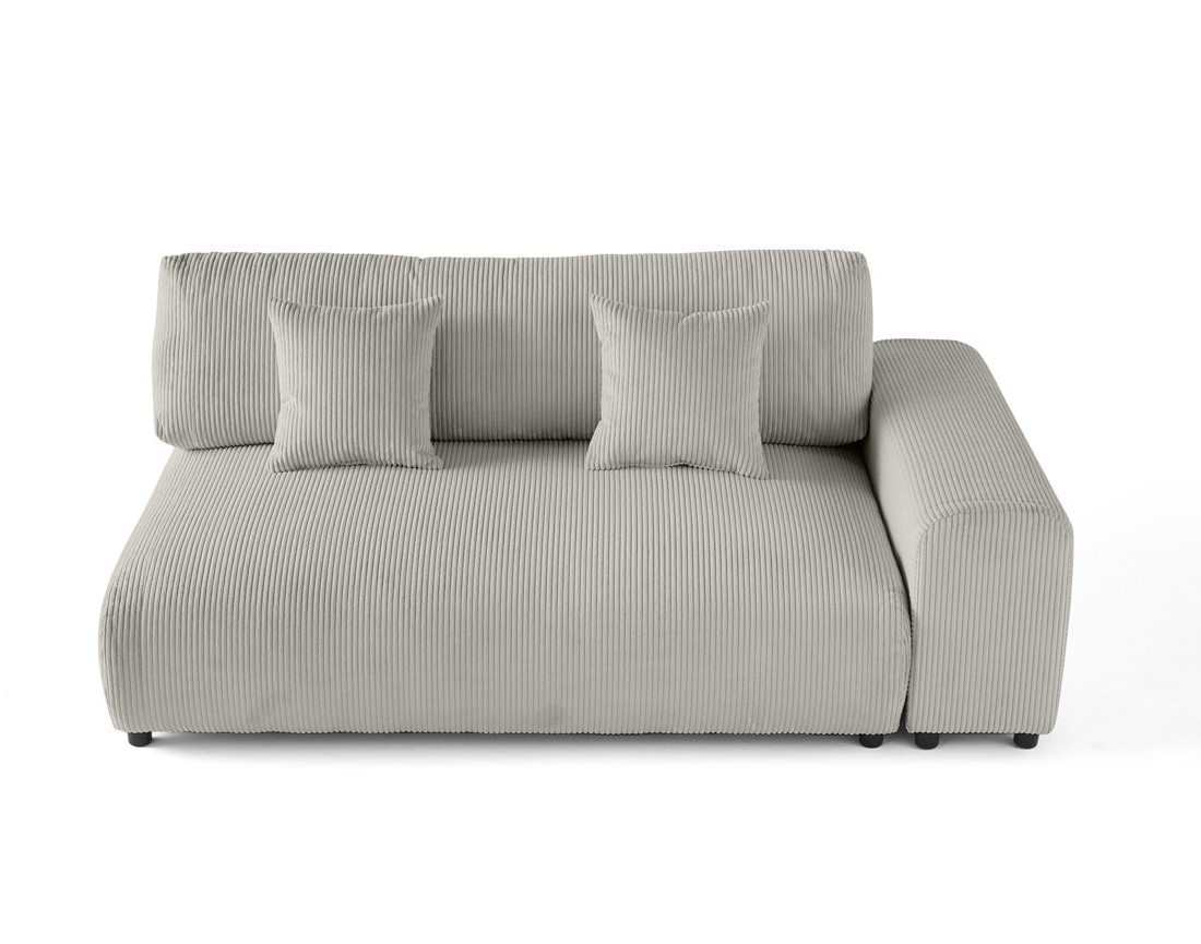 Module d'assise 3 places avec accoudoir droit en velours côtelé Garance