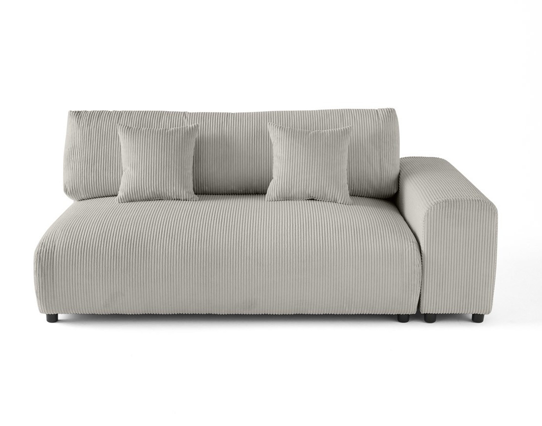 Module d'assise 3 places avec accoudoir droit en velours côtelé Garance