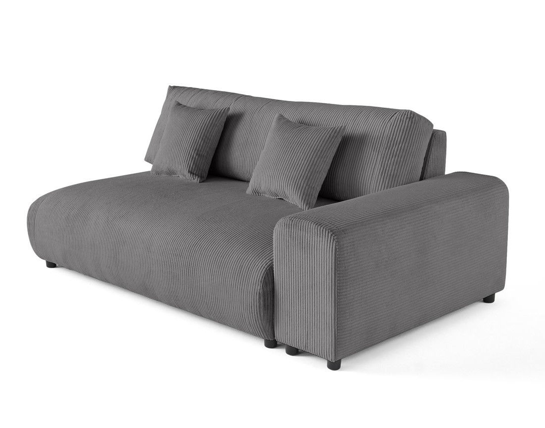 Module d'assise 3 places avec accoudoir droit en velours côtelé Garance