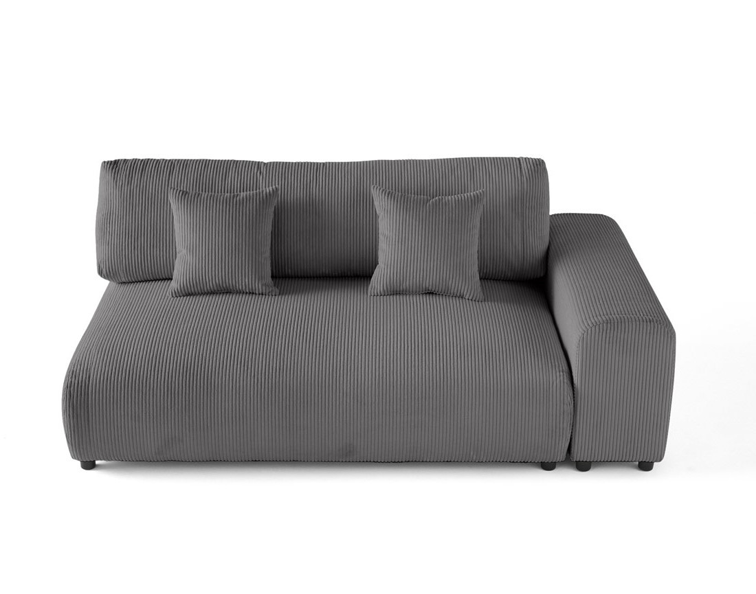 Module d'assise 3 places avec accoudoir droit en velours côtelé Garance