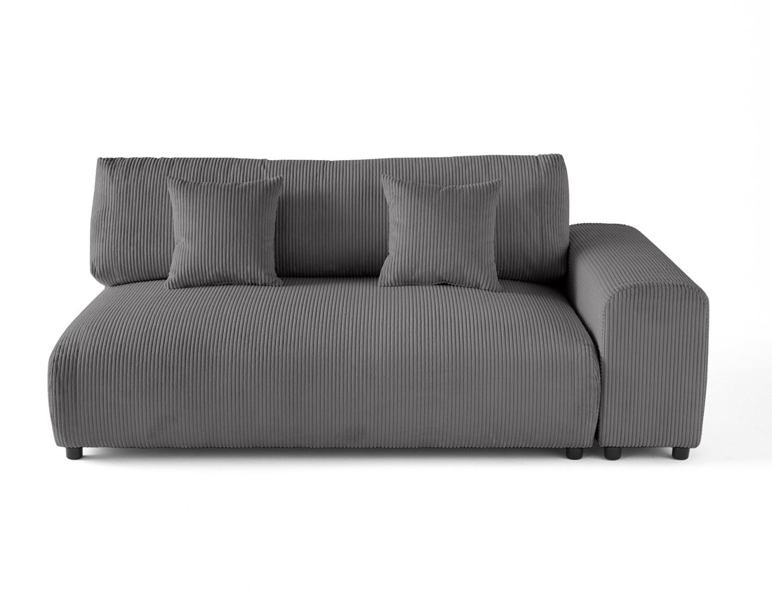 Module d'assise 3 places avec accoudoir droit en velours côtelé Garance