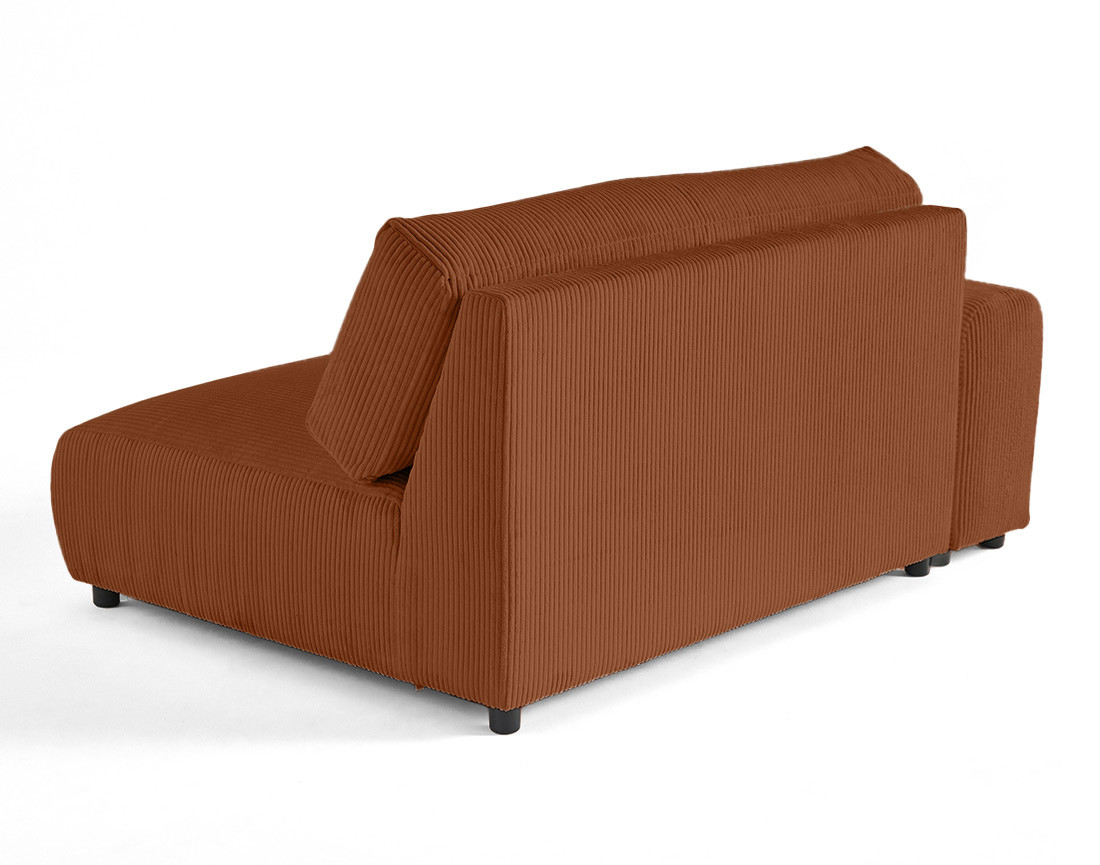 Module d'assise 3 places avec accoudoir gauche en velours côtelé Garance