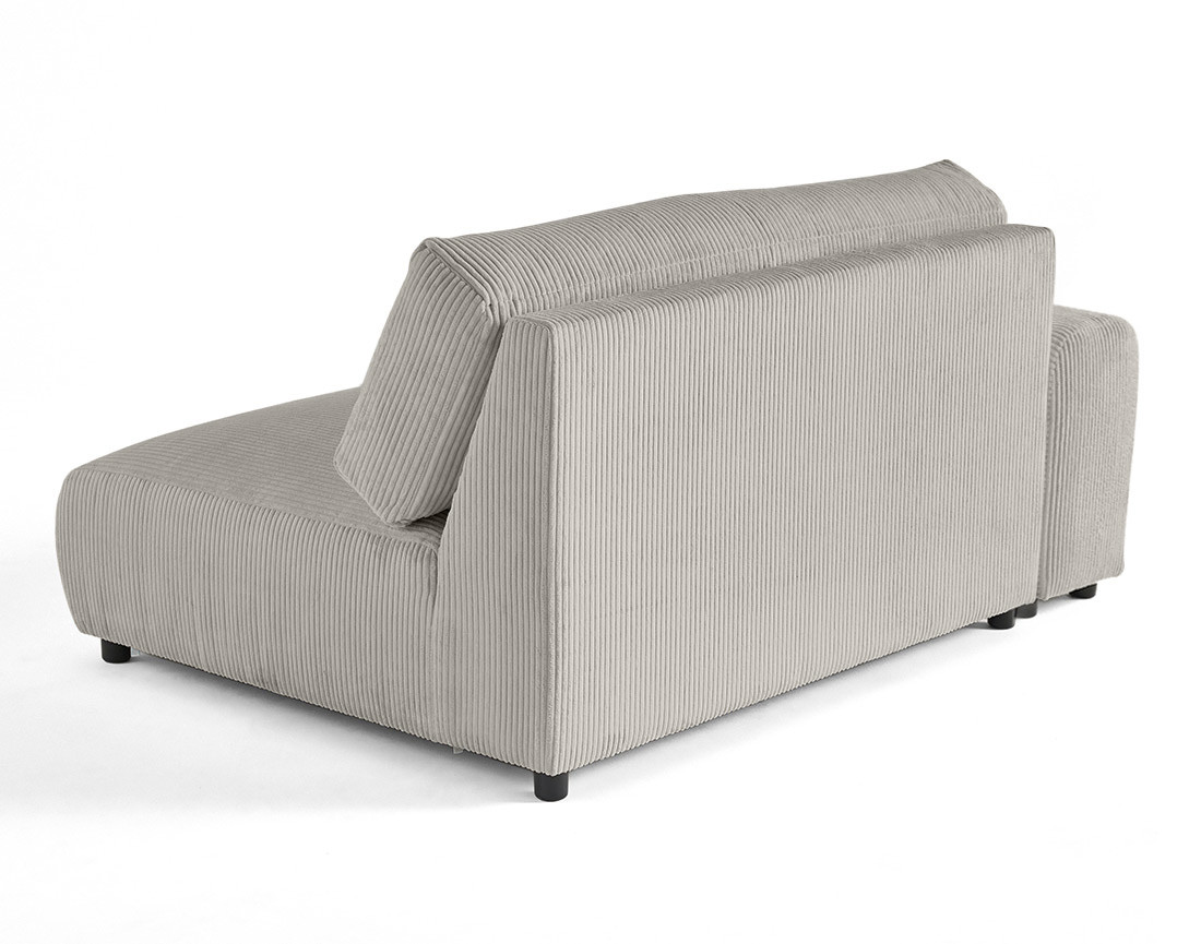 Module d'assise 3 places avec accoudoir gauche en velours côtelé Garance