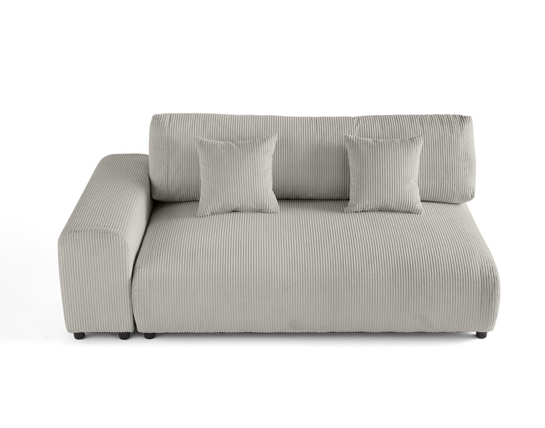 Module d'assise 3 places avec accoudoir gauche en velours côtelé Garance