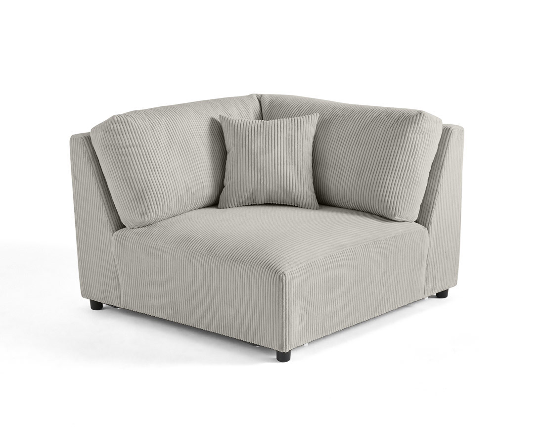 Module d'assise d'angle réversible en velours côtelé Garance