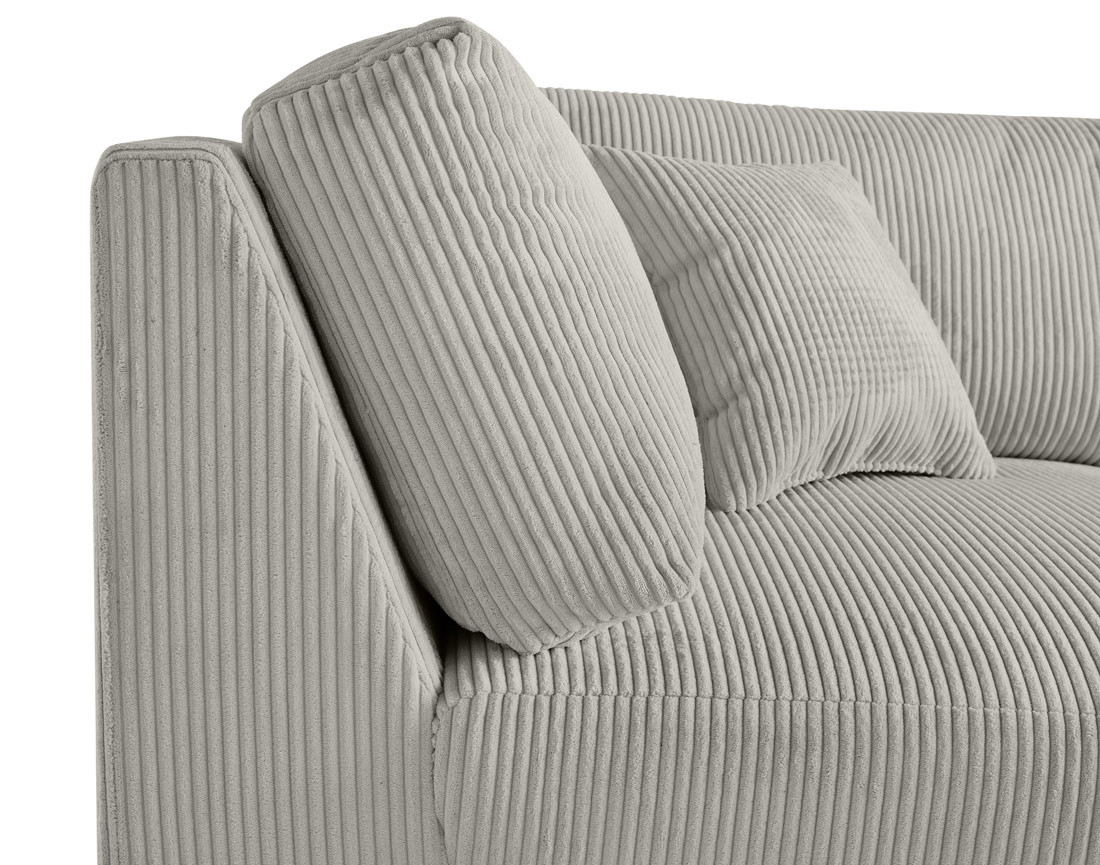 Module d'assise d'angle réversible en velours côtelé Garance