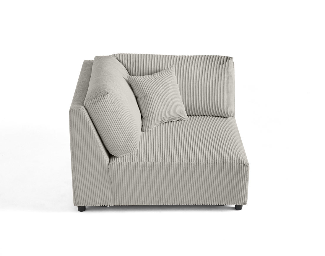 Module d'assise d'angle réversible en velours côtelé Garance